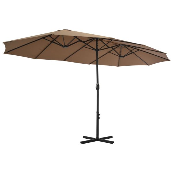 Ombrellone Da Esterni Con Palo In Alluminio 460x270 Cm Tortora - Image 3