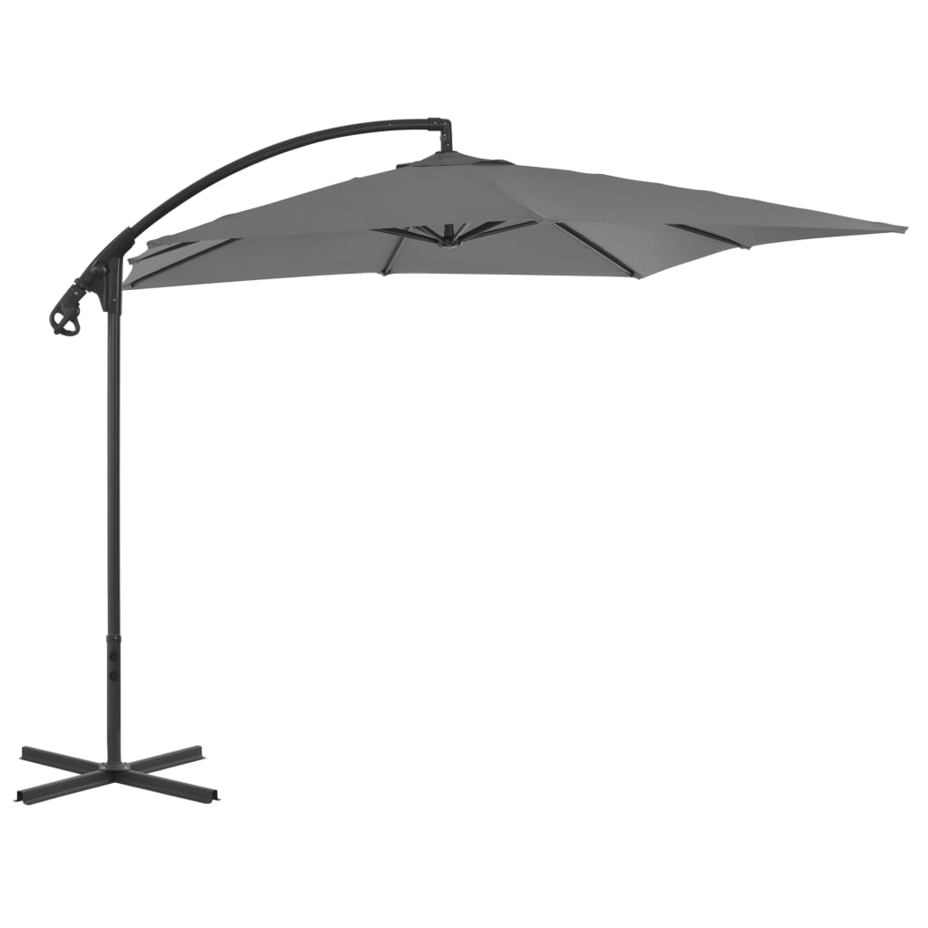 Ombrellone A Sbalzo Con Palo In Acciaio 250x250 Cm Antracite