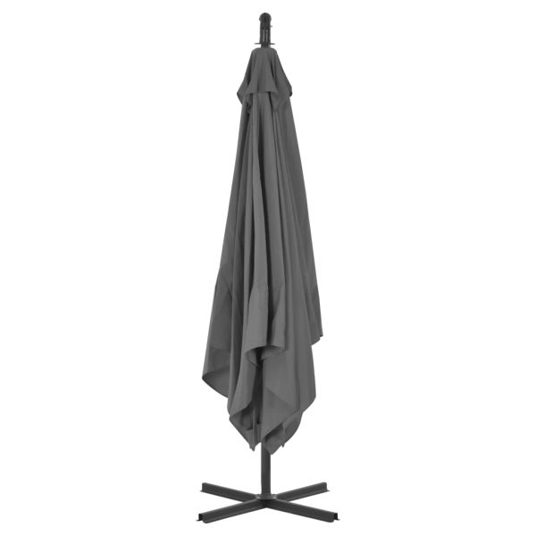 Ombrellone A Sbalzo Con Palo In Acciaio 250x250 Cm Antracite - Image 3