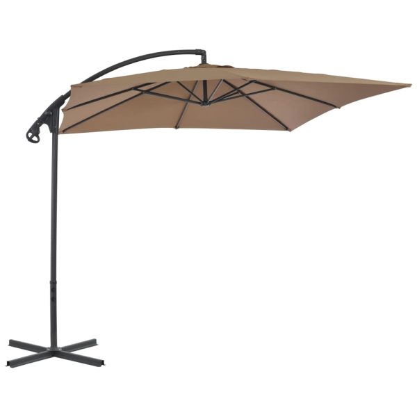 Ombrellone A Sbalzo Con Palo In Acciaio 250x250 Cm Tortora