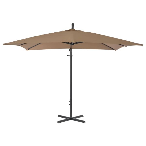 Ombrellone A Sbalzo Con Palo In Acciaio 250x250 Cm Tortora - Image 4
