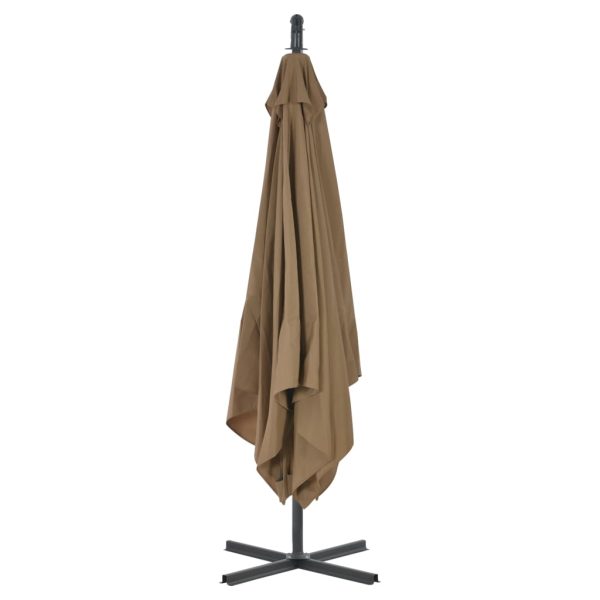 Ombrellone A Sbalzo Con Palo In Acciaio 250x250 Cm Tortora - Image 5