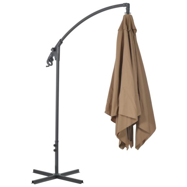 Ombrellone A Sbalzo Con Palo In Acciaio 250x250 Cm Tortora - Image 6