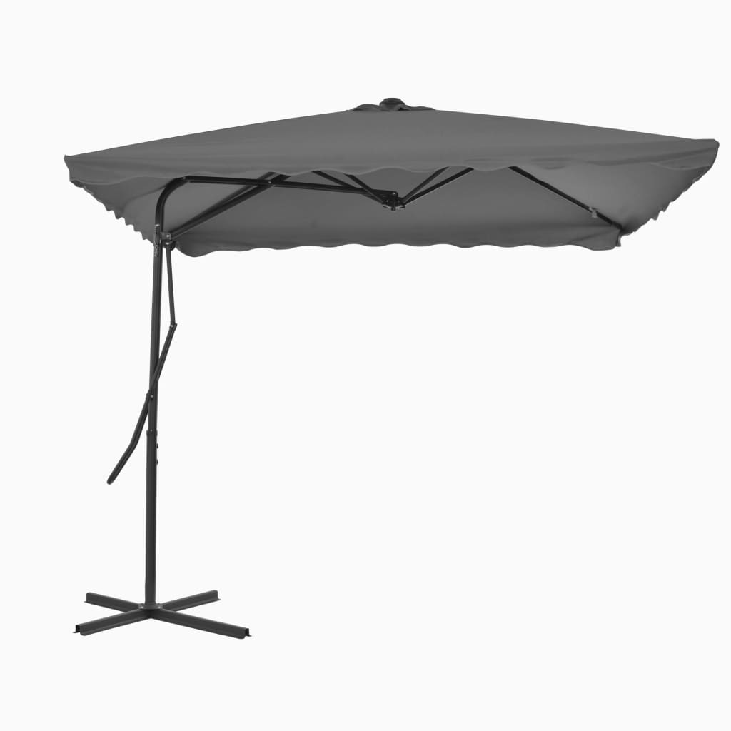 Ombrellone Da Esterni Con Palo In Acciaio 250x250cm Antracite
