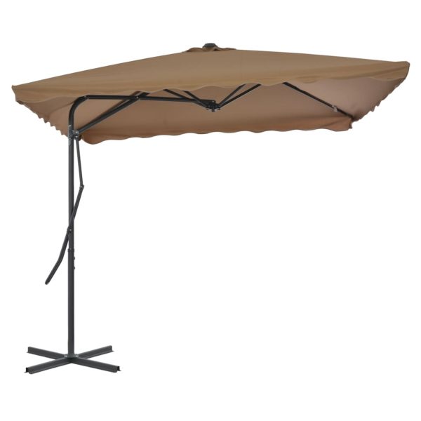 Ombrellone Da Esterni Con Palo In Acciaio 250x250cm Tortora