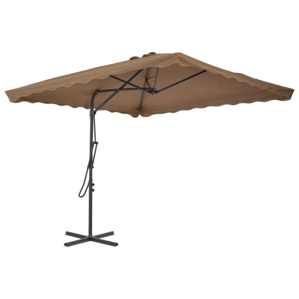 Ombrellone Da Esterni Con Palo In Acciaio 250x250cm Tortora - Image 2