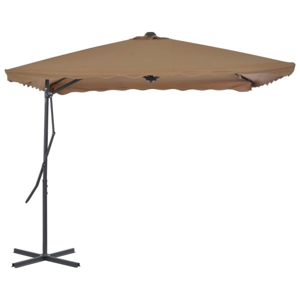 Ombrellone Da Esterni Con Palo In Acciaio 250x250cm Tortora - Image 3
