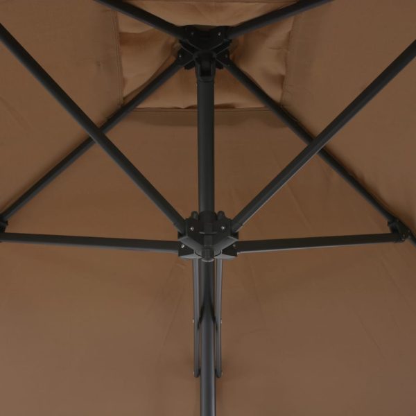 Ombrellone Da Esterni Con Palo In Acciaio 250x250cm Tortora - Image 5