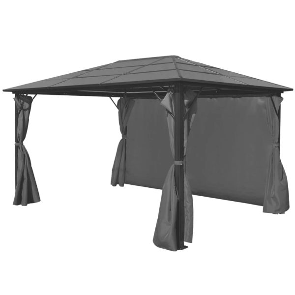 Gazebo Con Tenda Antracite In Alluminio 400x300 cm - Image 3