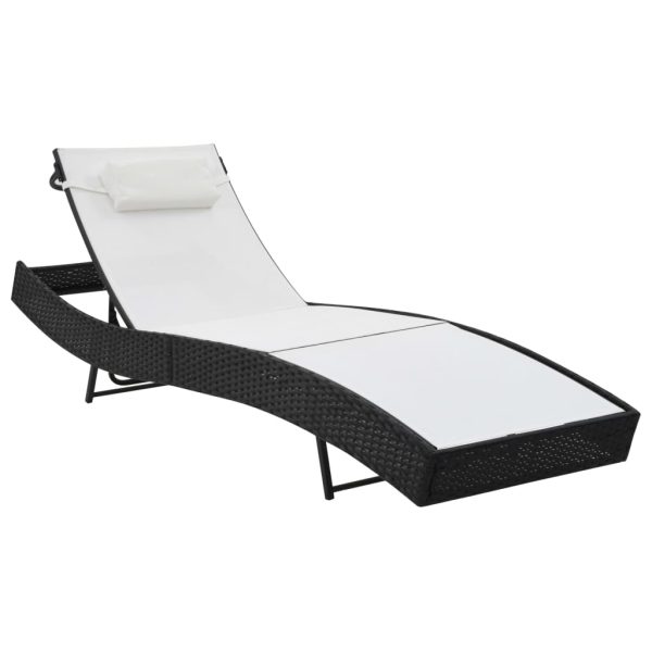 Lettini Prendisole 2 Pz E Tavolo In Polyrattan E Textilene Nero - Image 4