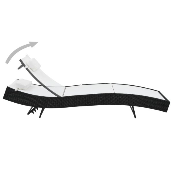 Lettini Prendisole 2 Pz E Tavolo In Polyrattan E Textilene Nero - Image 5