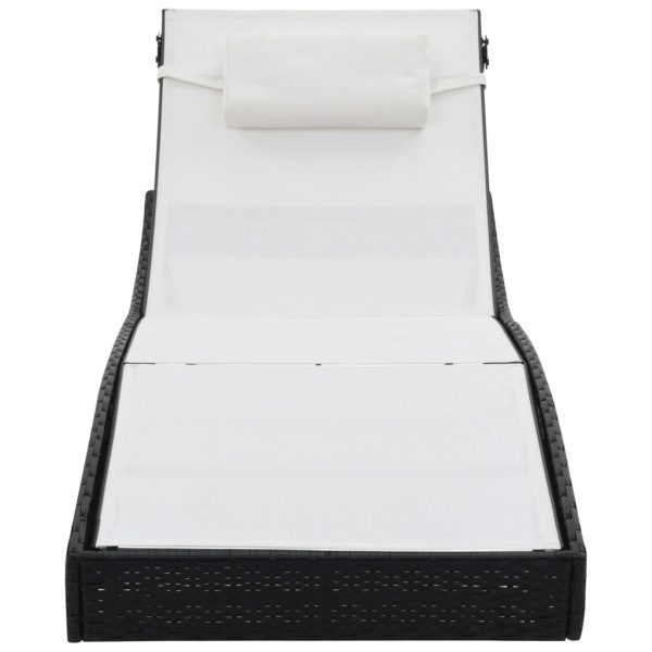Lettini Prendisole 2 Pz E Tavolo In Polyrattan E Textilene Nero - Image 6