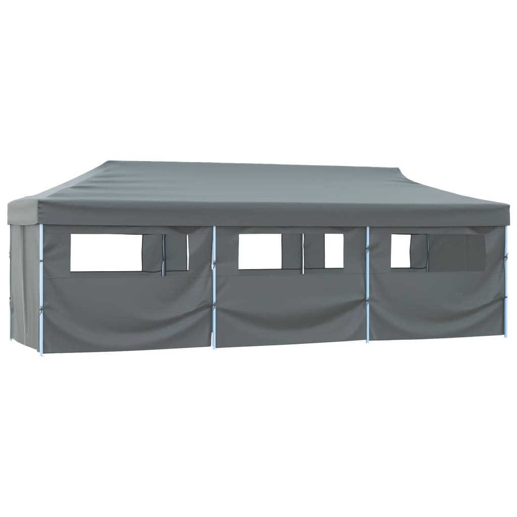 Tenda Pieghevole PoP-Up Con 8 Pareti Laterali 3x9 M Antracite