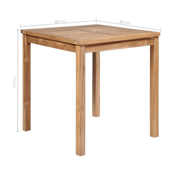Tavolo Da Giardino 80x80x77 Cm In Legno Massello Di Teak - Image 5