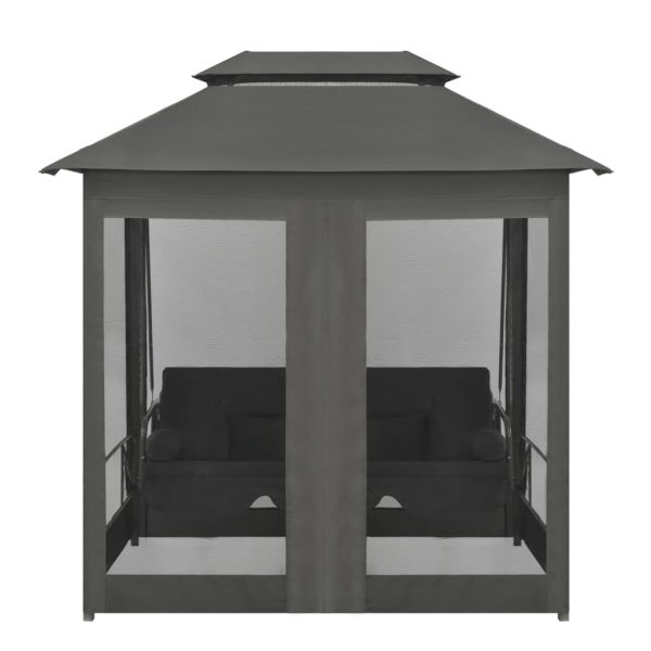 Panchina A Dondolo Baldacchino Antracite 220x160x240 Cm Acciaio - Image 5