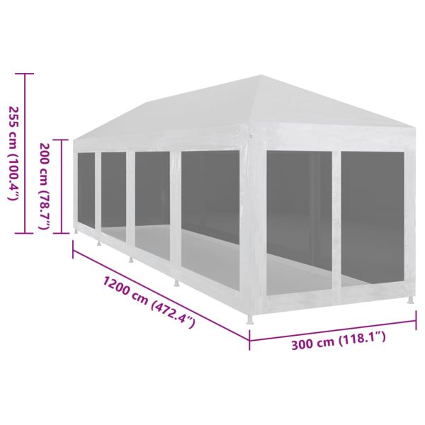 Tenda Per Feste Con 10 Pareti In Rete 12x3 M - Image 6
