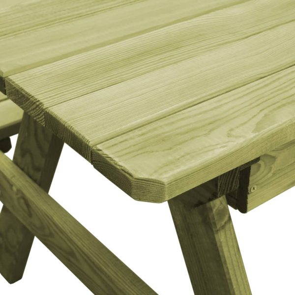 Tavolo Da Picnic Per Bambini Con Panche 90x90x58 Cm In Pino - Image 5