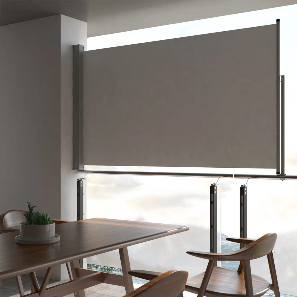 Tenda Da Sole Laterale Retrattile 140 X 300 Cm Grigia
