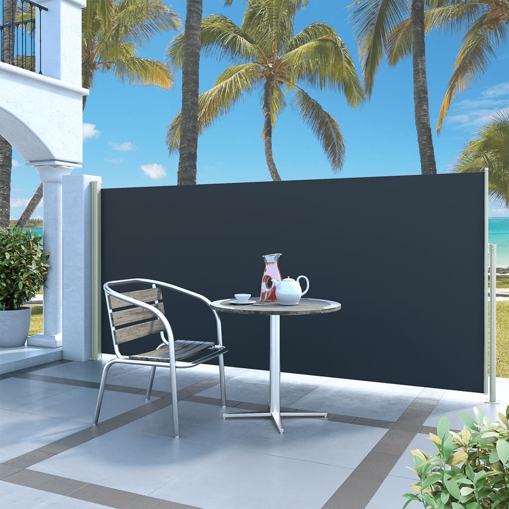 Tenda Da Sole Laterale Retrattile 140 X 300 Cm Nera
