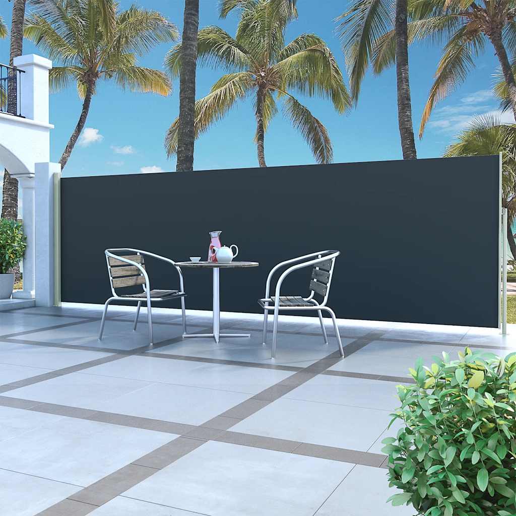 Tenda Da Sole Laterale Retrattile 160 X 500 Cm Nera