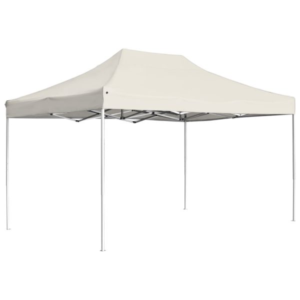 Gazebo Professionale Pieghevole In Alluminio 4,5x3 M Crema