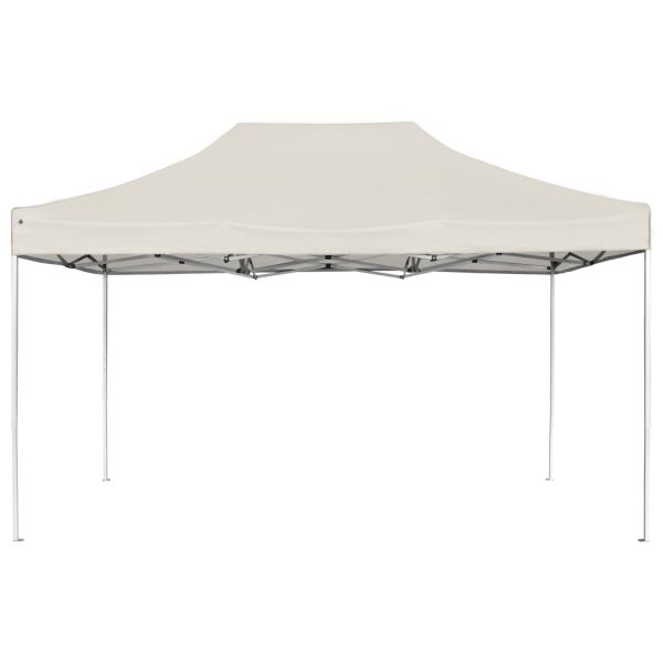 Gazebo Professionale Pieghevole In Alluminio 4,5x3 M Crema - Image 2