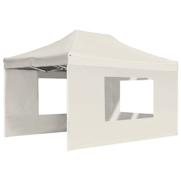 Gazebo Professionale Pieghevole Pareti Alluminio 4,5x3m Crema - Image 3