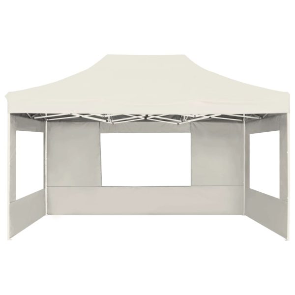 Gazebo Professionale Pieghevole Pareti Alluminio 4,5x3m Crema - Image 4