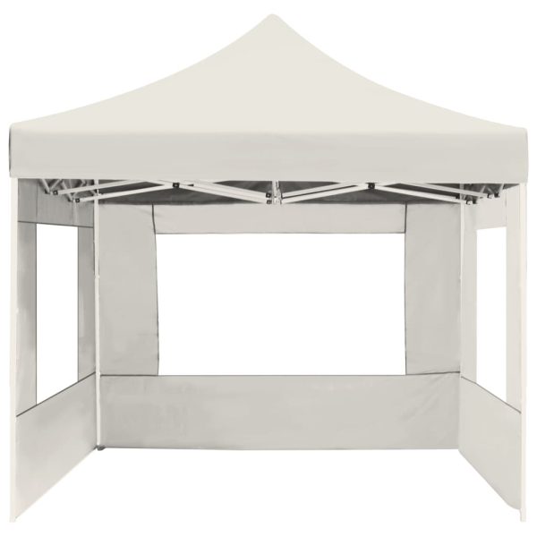 Gazebo Professionale Pieghevole Pareti Alluminio 4,5x3m Crema - Image 5
