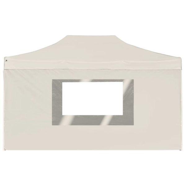 Gazebo Professionale Pieghevole Pareti Alluminio 4,5x3m Crema - Image 6