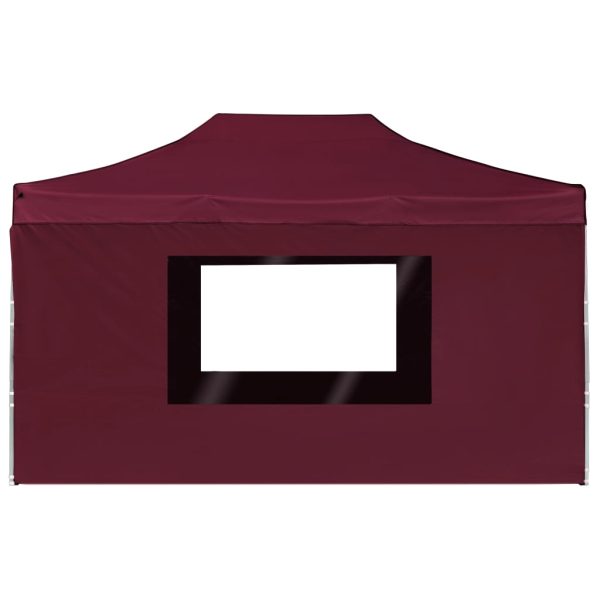 Gazebo Professionale Pieghevole Alluminio Pareti 4,5x3m Rosso - Image 6