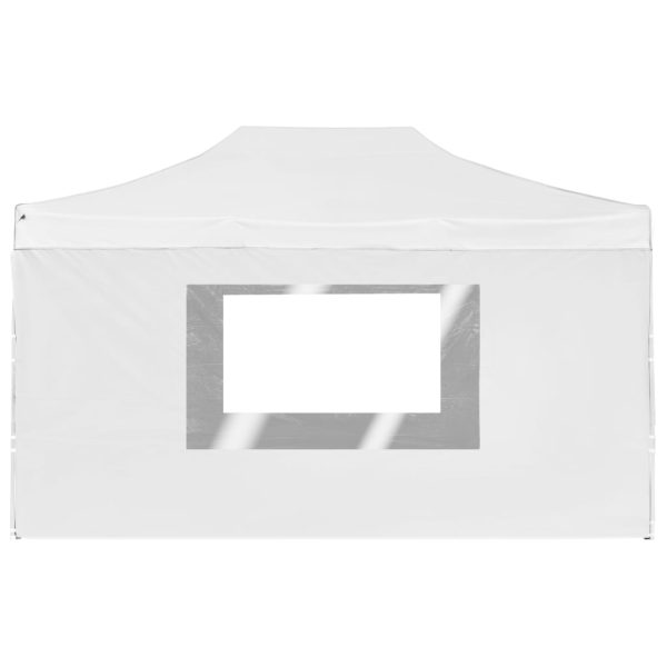 Gazebo Professionale Pieghevole Alluminio Pareti 4,5x3m Bianco - Image 6