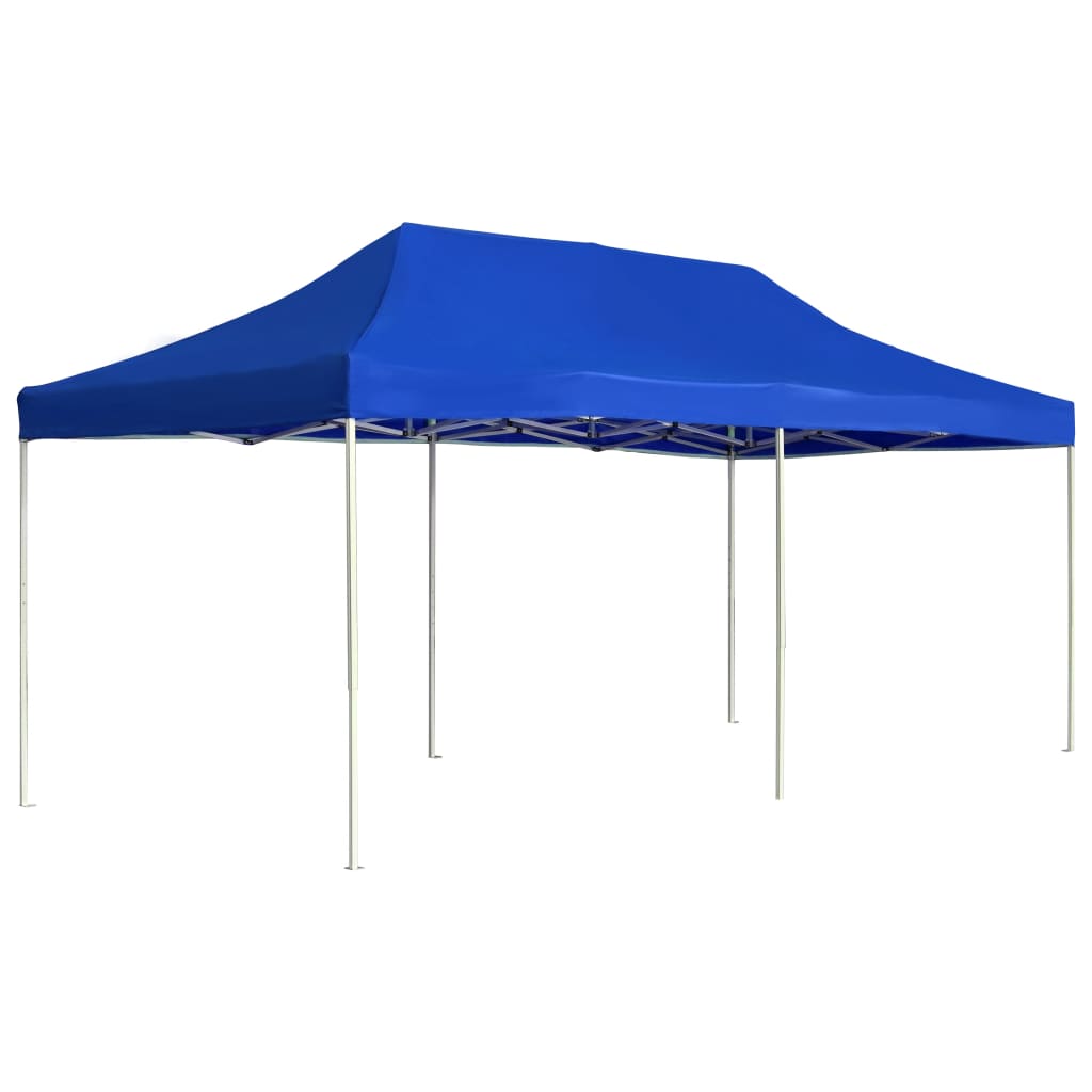 Gazebo Professionale Pieghevole Alluminio 6x3 M Blu