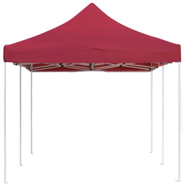 Gazebo Professionale Pieghevole In Alluminio 6x3 M Rosso Vino - Image 4