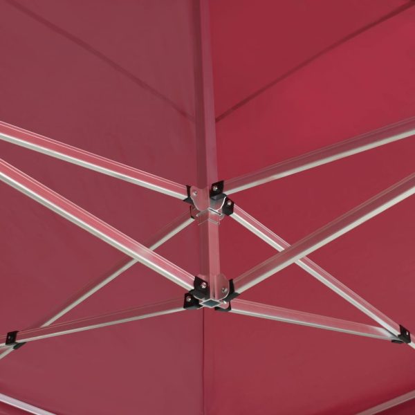 Gazebo Professionale Pieghevole In Alluminio 6x3 M Rosso Vino - Image 5