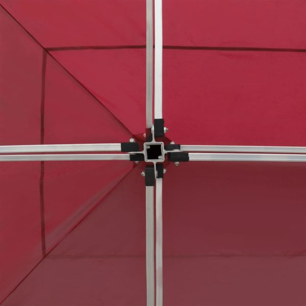 Gazebo Professionale Pieghevole In Alluminio 6x3 M Rosso Vino - Image 6