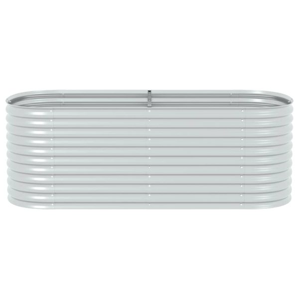 Letto Rialzato Giardino 240x80x81 Cm In Acciaio Zincato Argento - Image 5