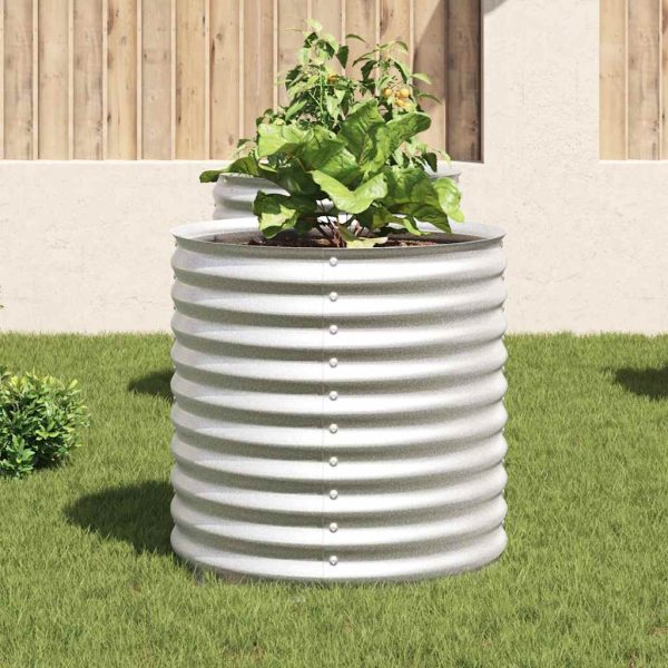 Letto Rialzato Giardino 80x80x81 Cm In Acciaio Zincato Argento - Image 3