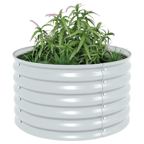 Letto Rialzato Giardino 80x80x44 Cm In Acciaio Zincato Argento - Image 4