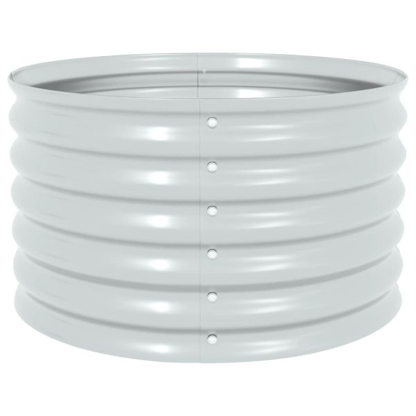 Letto Rialzato Giardino 80x80x44 Cm In Acciaio Zincato Argento - Image 5