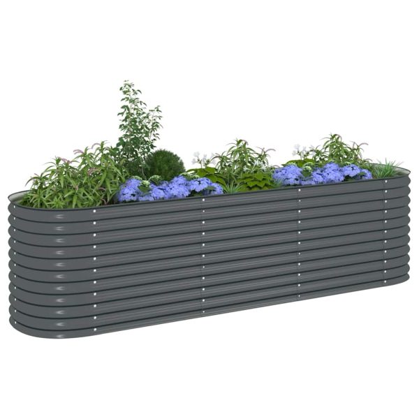 Letto Rialzato Giardino 320x80x81 Cm In Acciaio Zincato Grigio - Image 4