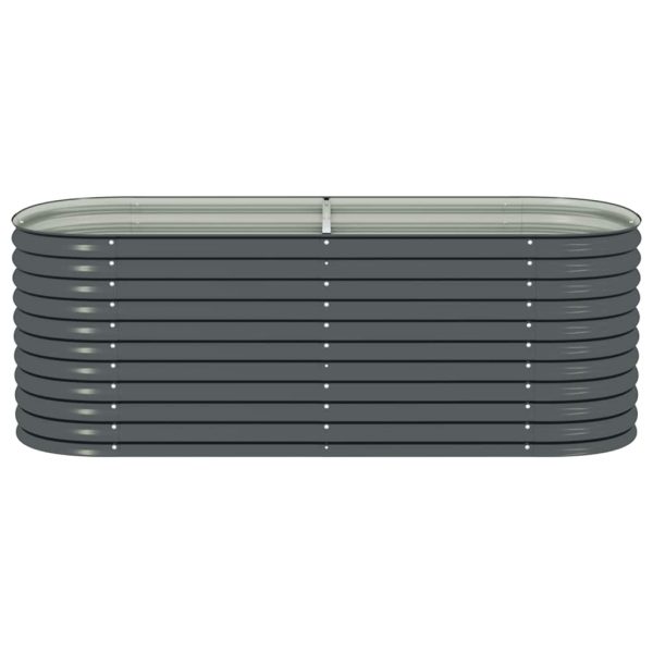 Letto Rialzato Giardino 240x80x81 Cm In Acciaio Zincato Grigio - Image 5