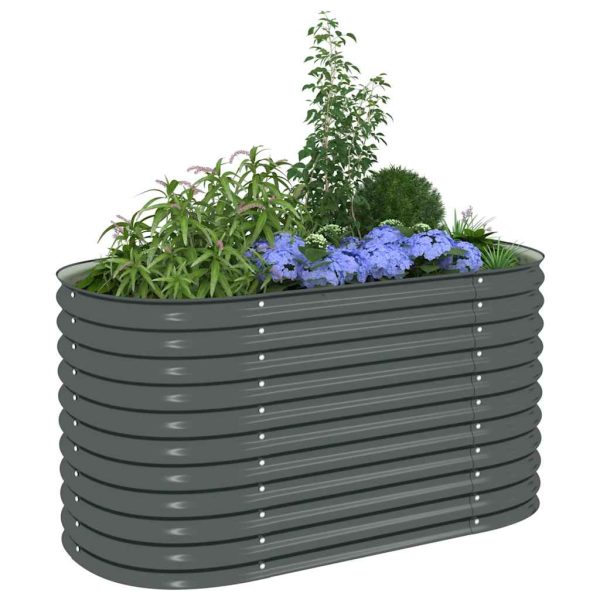 Letto Rialzato Giardino 160x80x81 Cm In Acciaio Zincato Grigio - Image 4