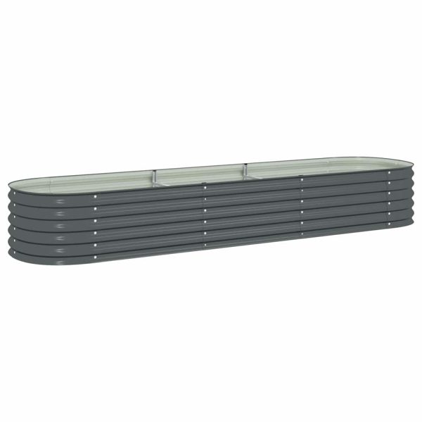 Letto Rialzato Giardino 320x80x44 Cm In Acciaio Zincato Grigio - Image 2