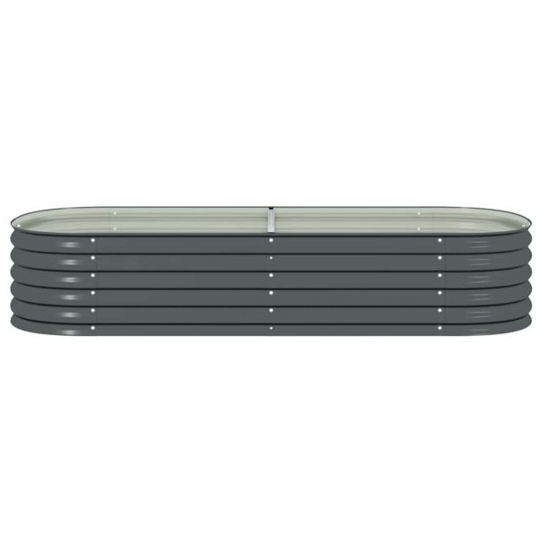 Letto Rialzato Giardino 240x80x44 Cm In Acciaio Zincato Grigio - Image 5
