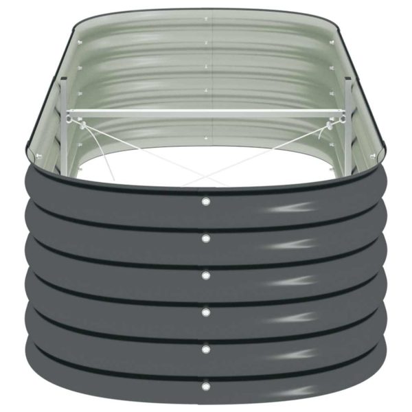 Letto Rialzato Giardino 240x80x44 Cm In Acciaio Zincato Grigio - Image 6