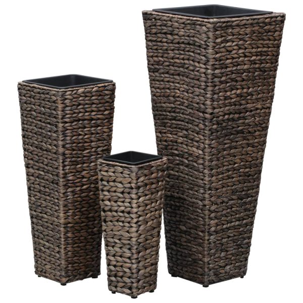 Letti Rialzati 3 Pz In Giacinto Intrecciato Marrone Scuro - Image 3