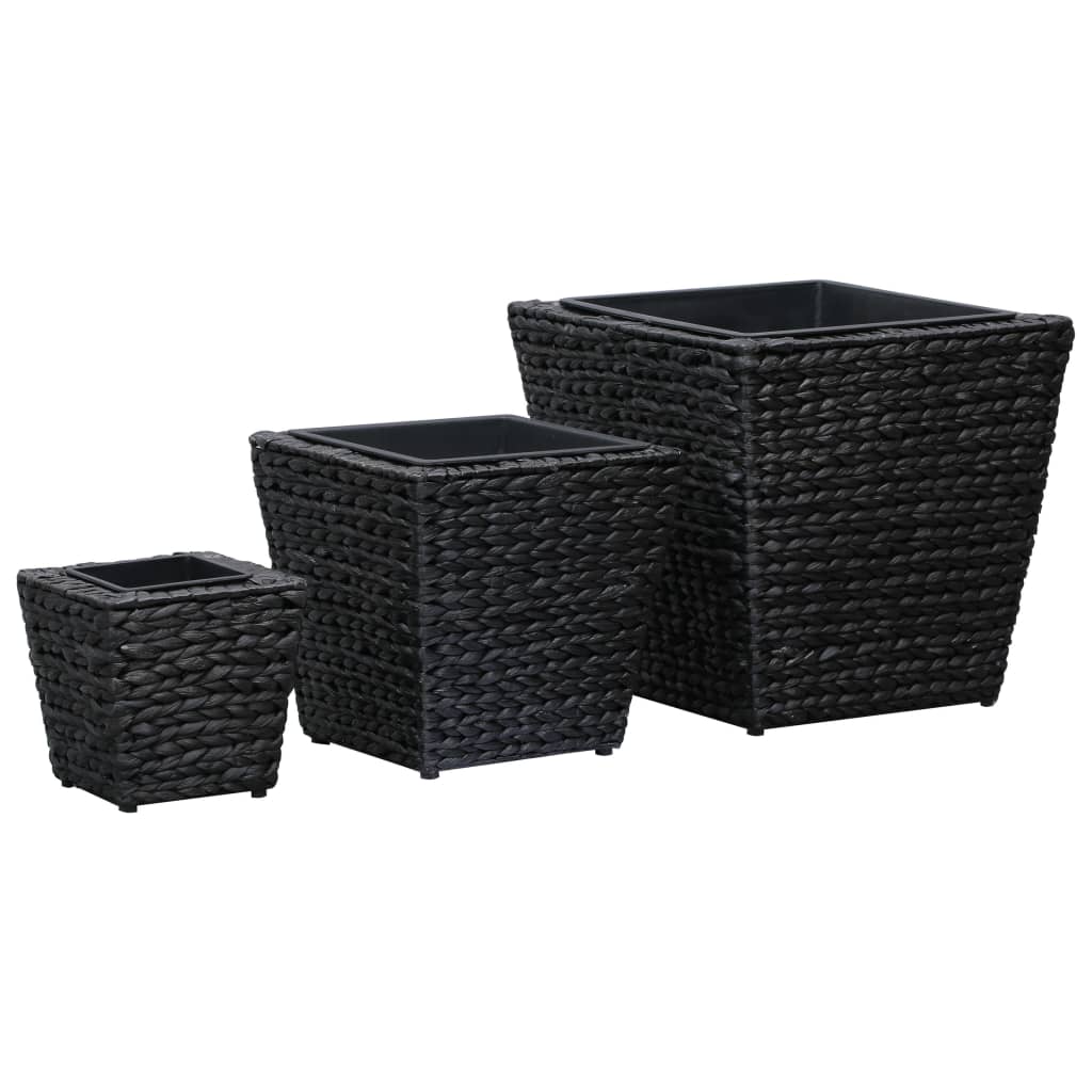 Letti Rialzati 3 Pz In Giacinto Intrecciato Nero