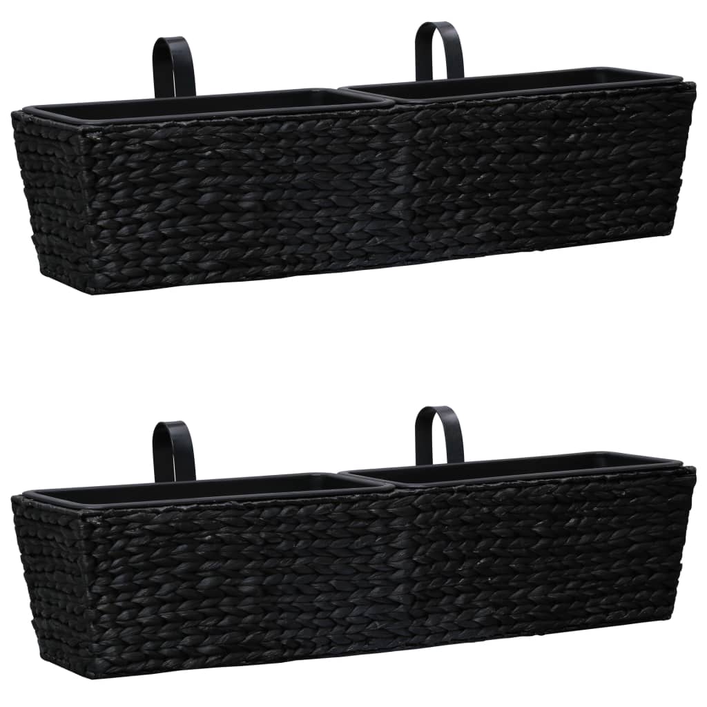 Fioriere 2 Pz In Giacinto Intrecciato Nero
