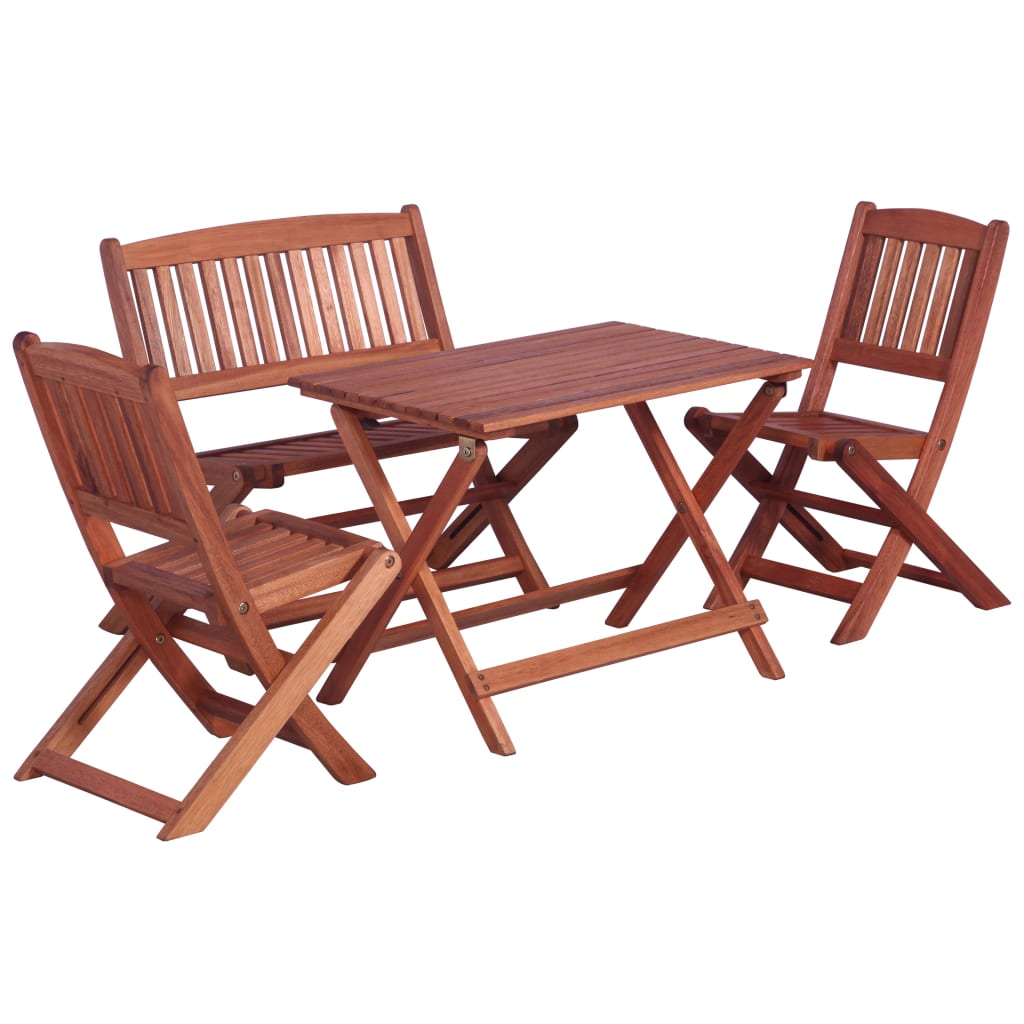 Set Da Pranzo Per Esterni Per Bambini 4 Pz Legno Di Eucalipto
